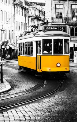Yellow tramway of Lisbon #83677780